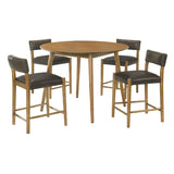Bennet - 5-Piece Pub Wood Dining Set - Walnut