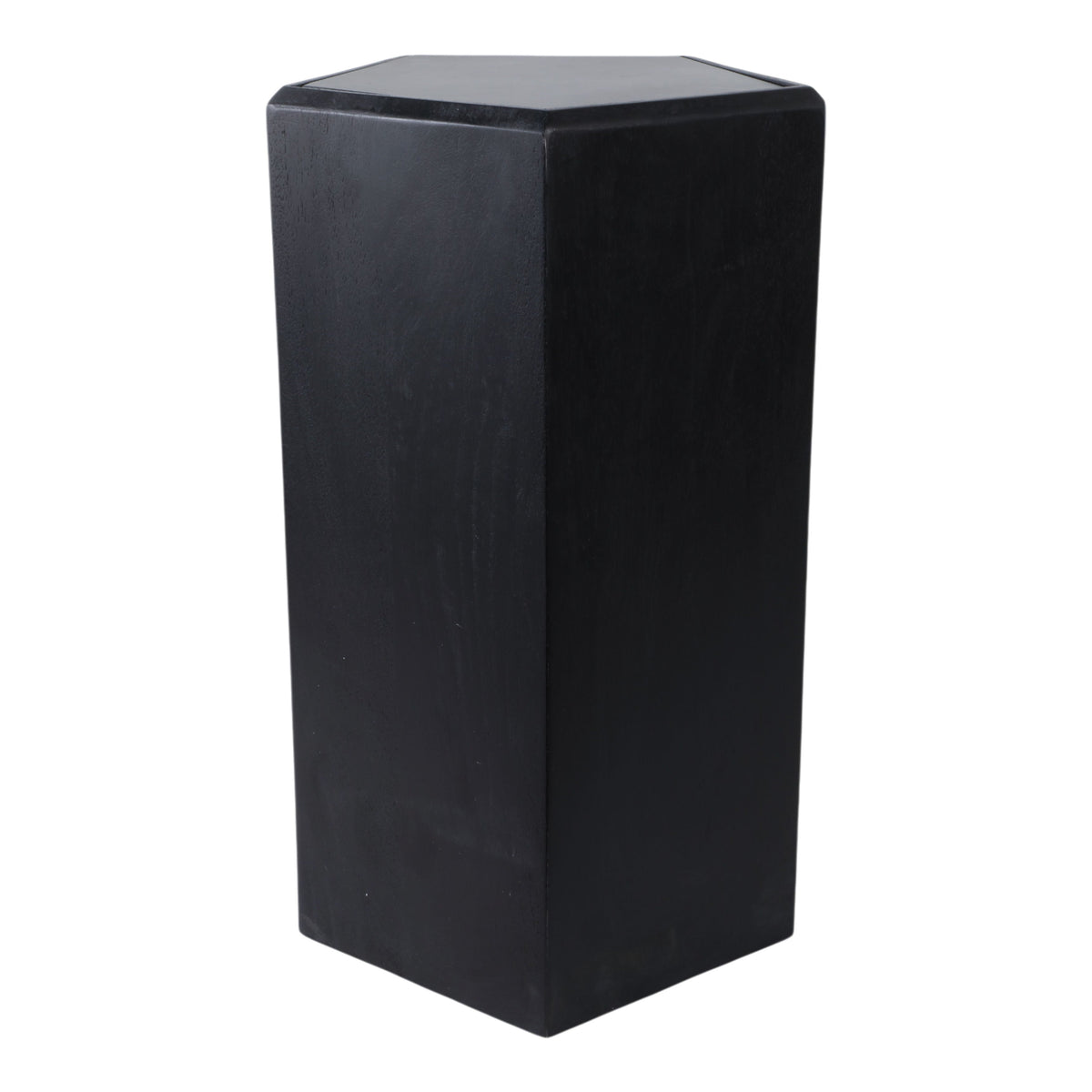 Avzar Small Wood And Marble Pedestal - Black