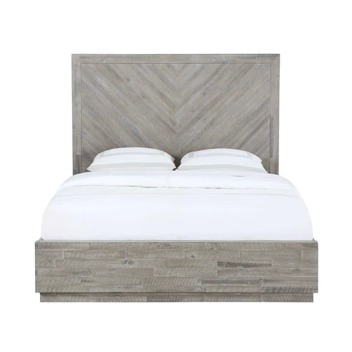 Alexandra Solid Wood Platform Bed in Rustic Latte