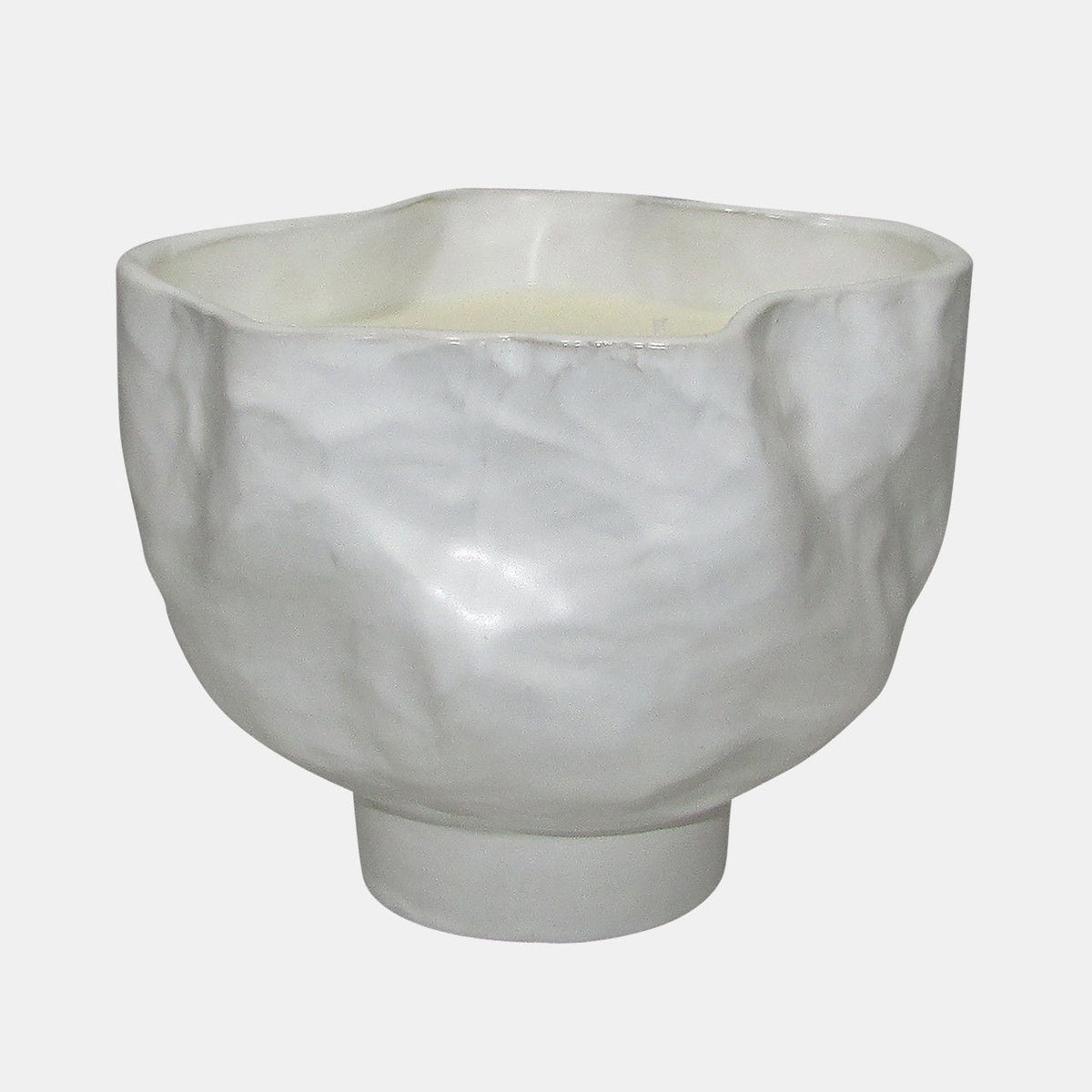 20 Oz Citro Candle Wavy Bowl - White