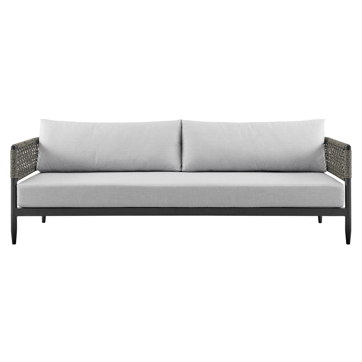 Alegria - Aluminum And Rope Outdoor Sofa - Black / Gray