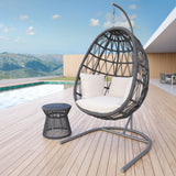 Milano - Table With Round Honed Absolute Granite Insert Top
