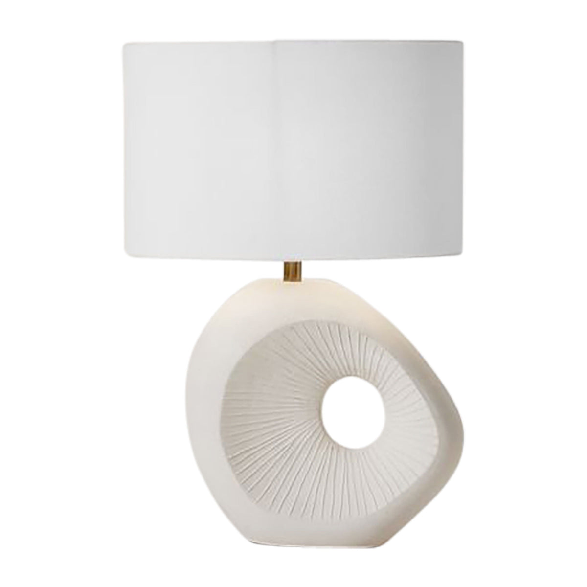 26" Ceramic Table Lamp With Shade - Beige
