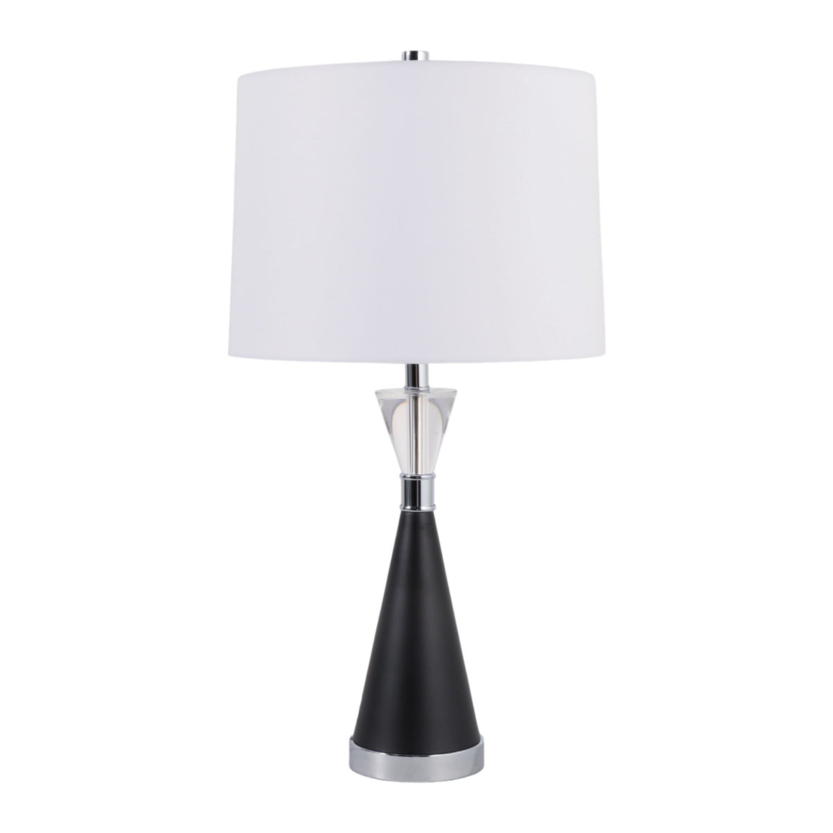 26" Leandras Crystal And Marble Table Lamp - Clear / Black