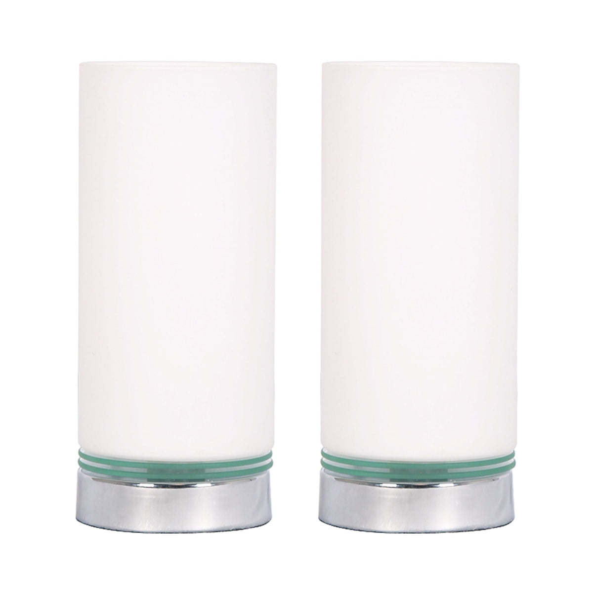 Glass Touch Table Lamps 10" (Set of 2) - White