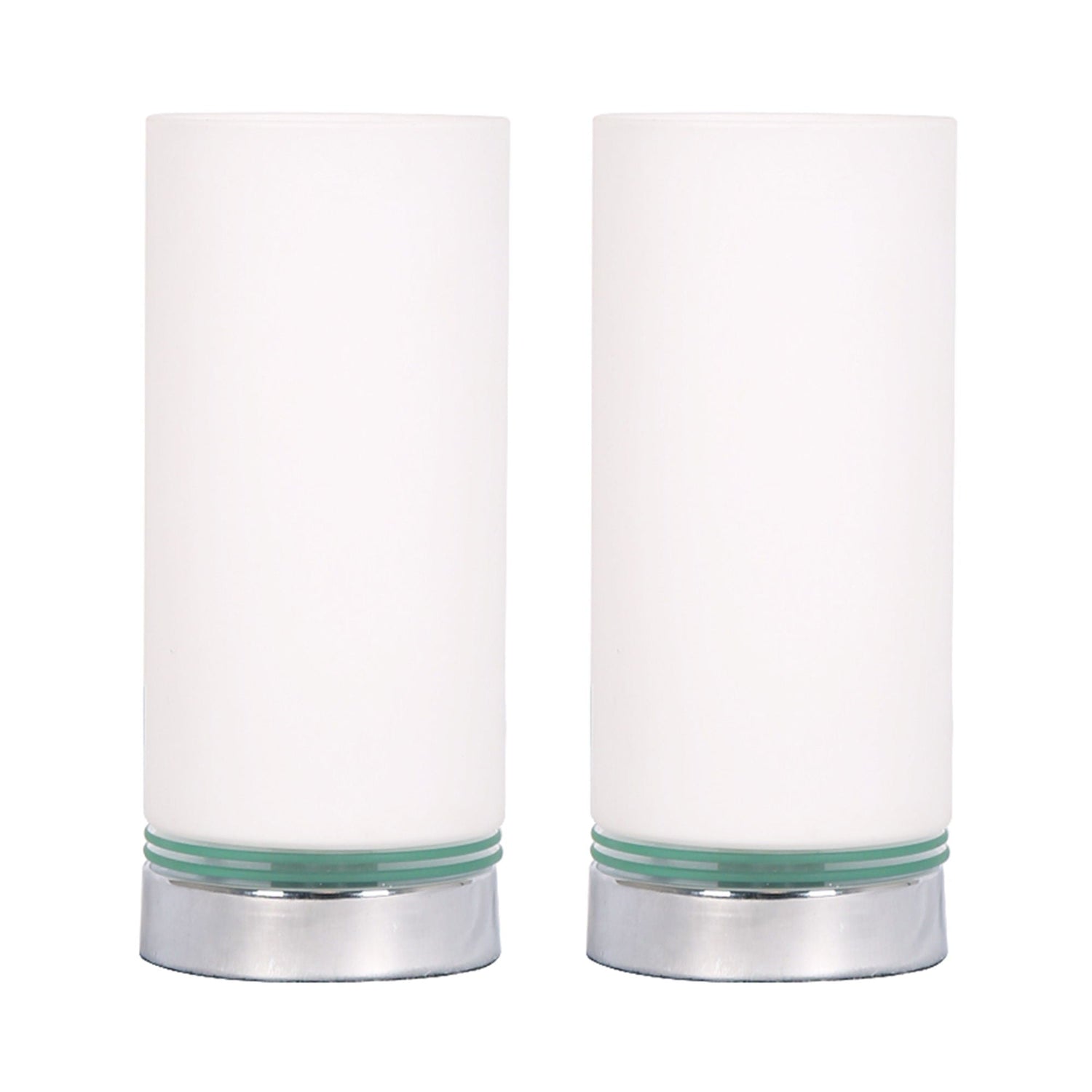 Glass Touch Table Lamps 10" (Set of 2) - White