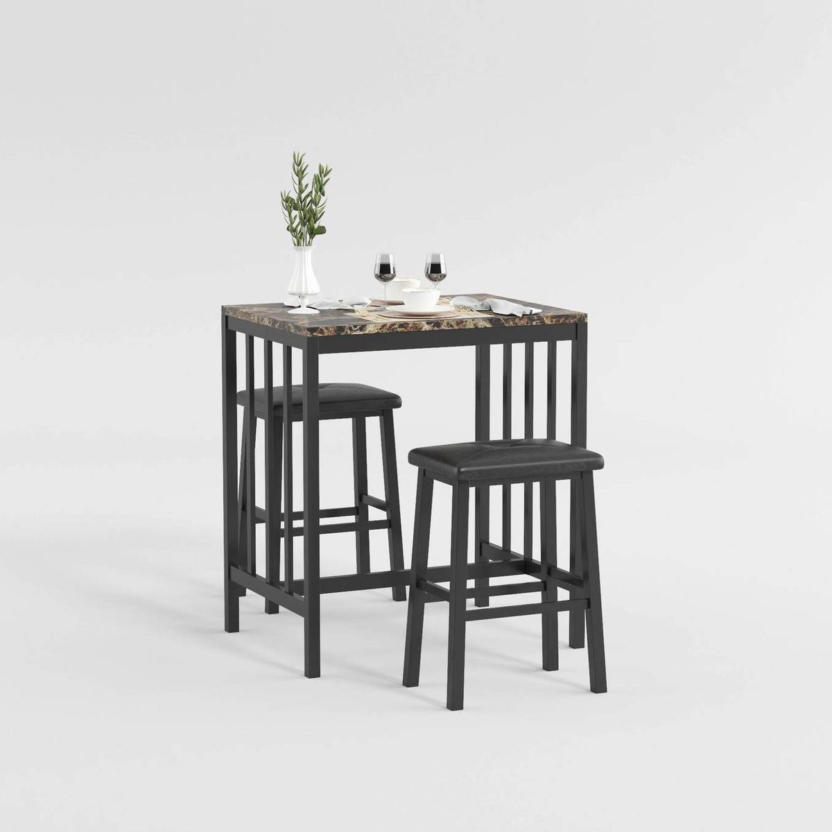 5106BK Edgar 3 Piece Counter Height Set