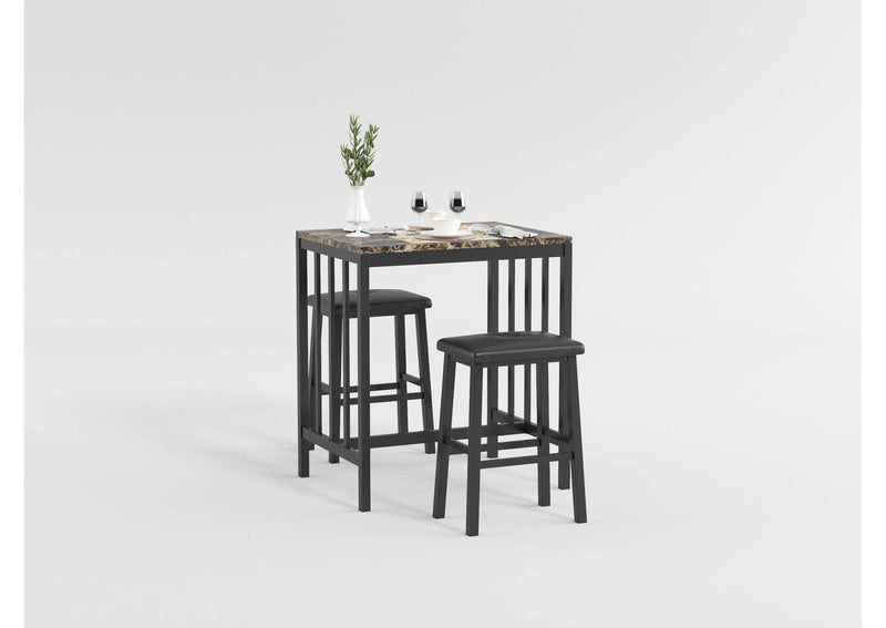5106BK Edgar 3 Piece Counter Height Set