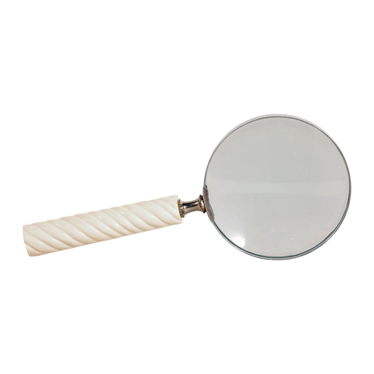 9" x 4" Ridged Handle Magnifying Glass - Ivory
