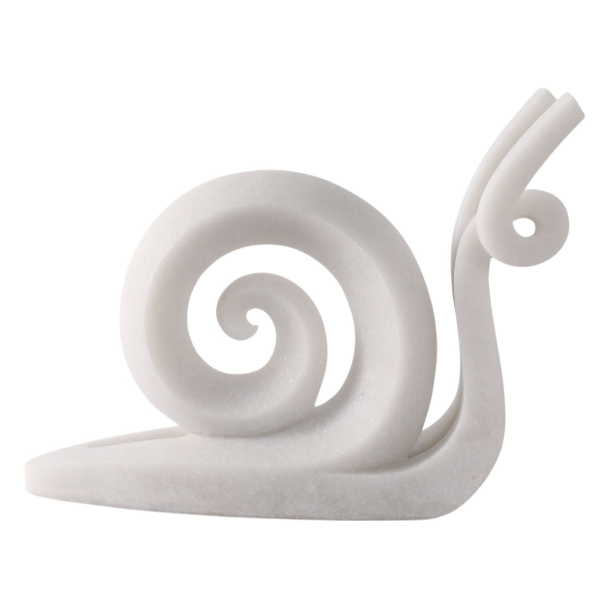 13" Ninove Quartz Resin Snail Statuary - White