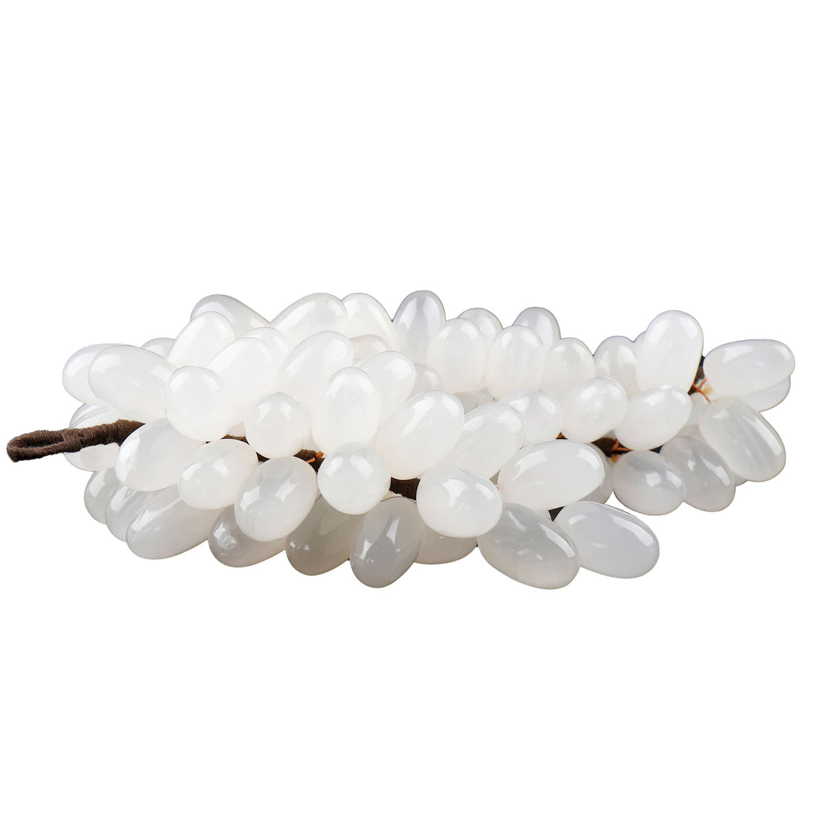 7" Naples Onyx Stone Grapes - White