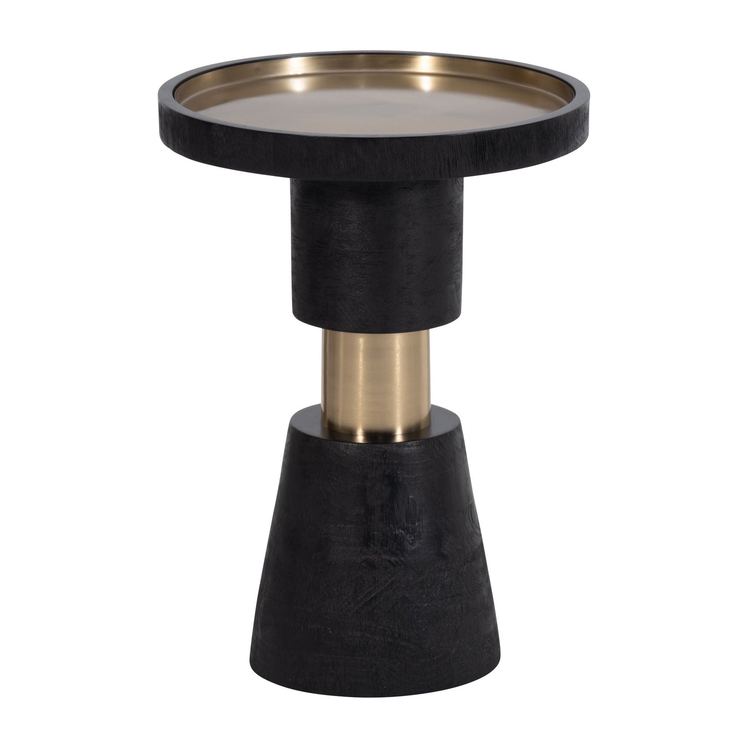 21" Metal Round Side Table - Black & Gold