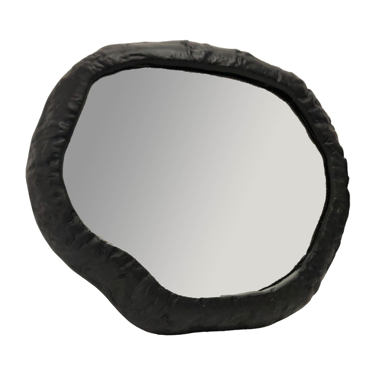 Alum18" Hammered Outlined Mirror - Matte Black