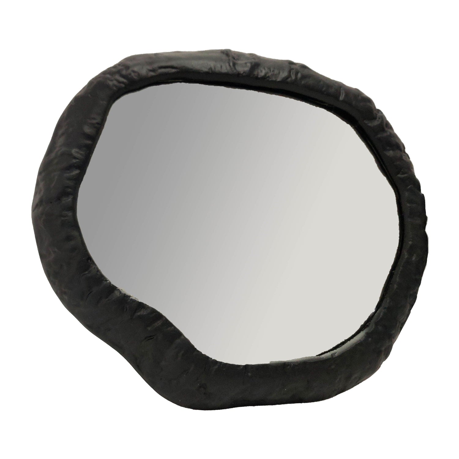 Alum18" Hammered Outlined Mirror - Matte Black