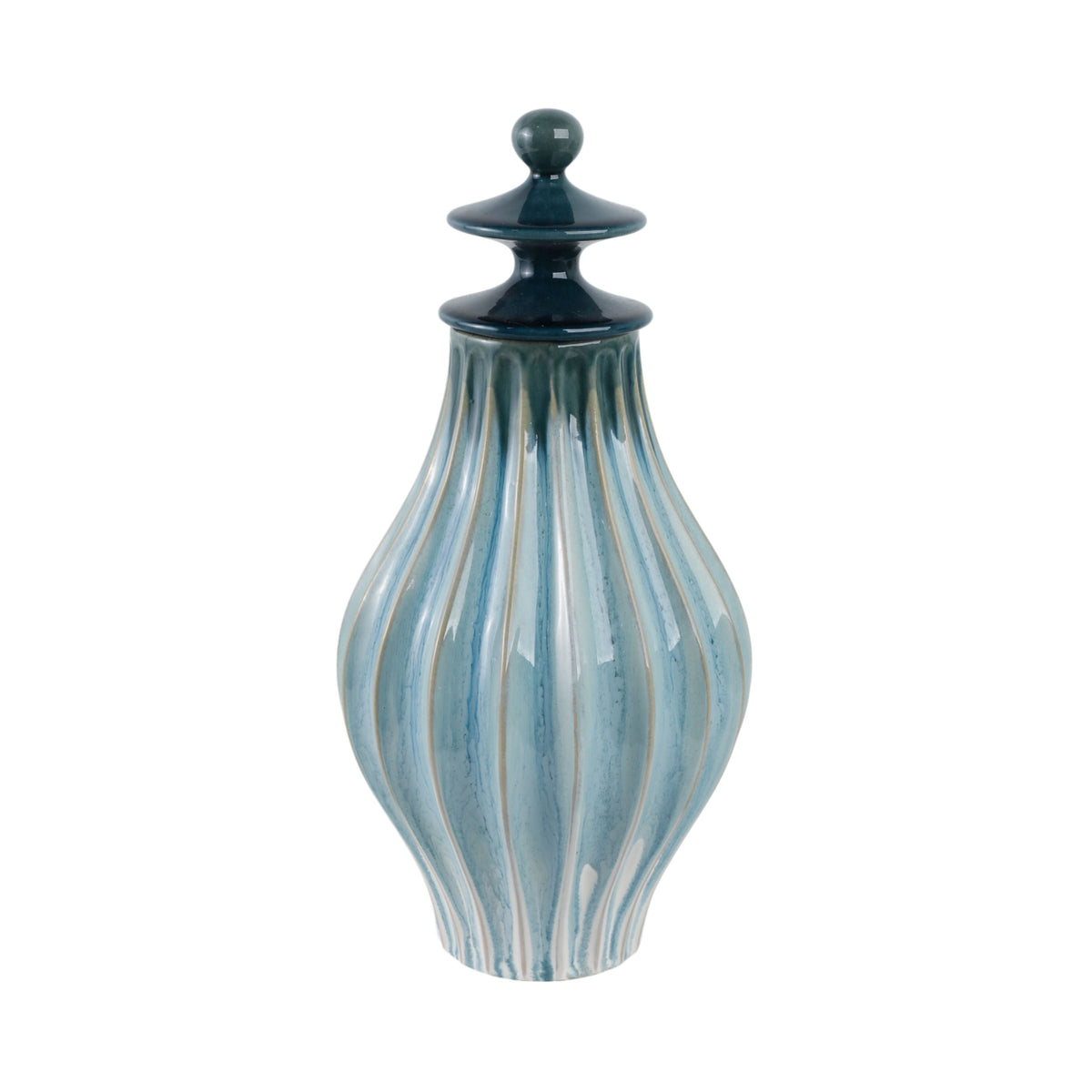 Astoria Large Lidded Jar - Light Blue
