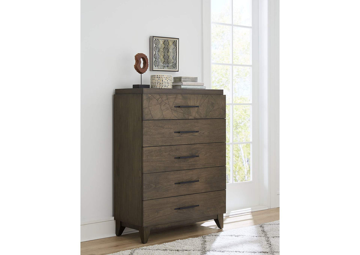 EQY684A Broderick Five - Drawer Chest In Wild Oats Brown (2024)
