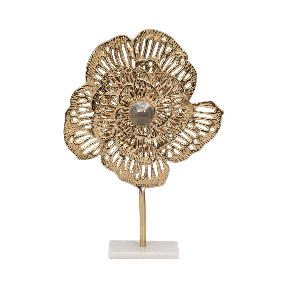20" Salma Small Flower Statuary - Gold
