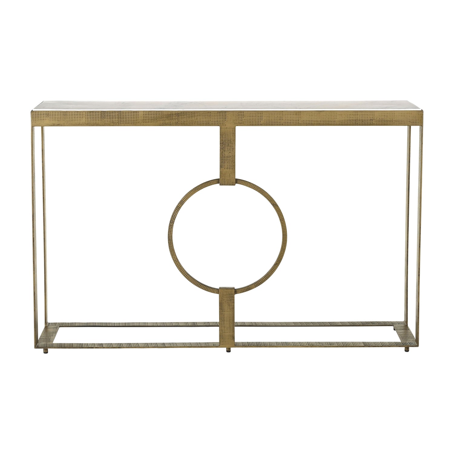 Metal 48 x 31 Marble Top Console - Gold/White