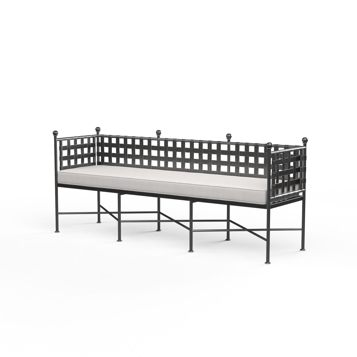 Provence - Garden Bench, With Self Welt - Canvas Flax / Black