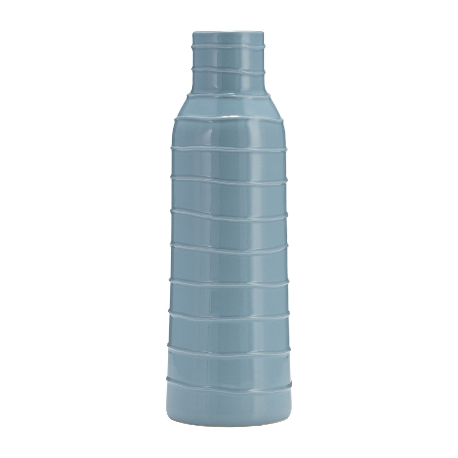 Cer Tribal Vase 21" - Cameo Blue