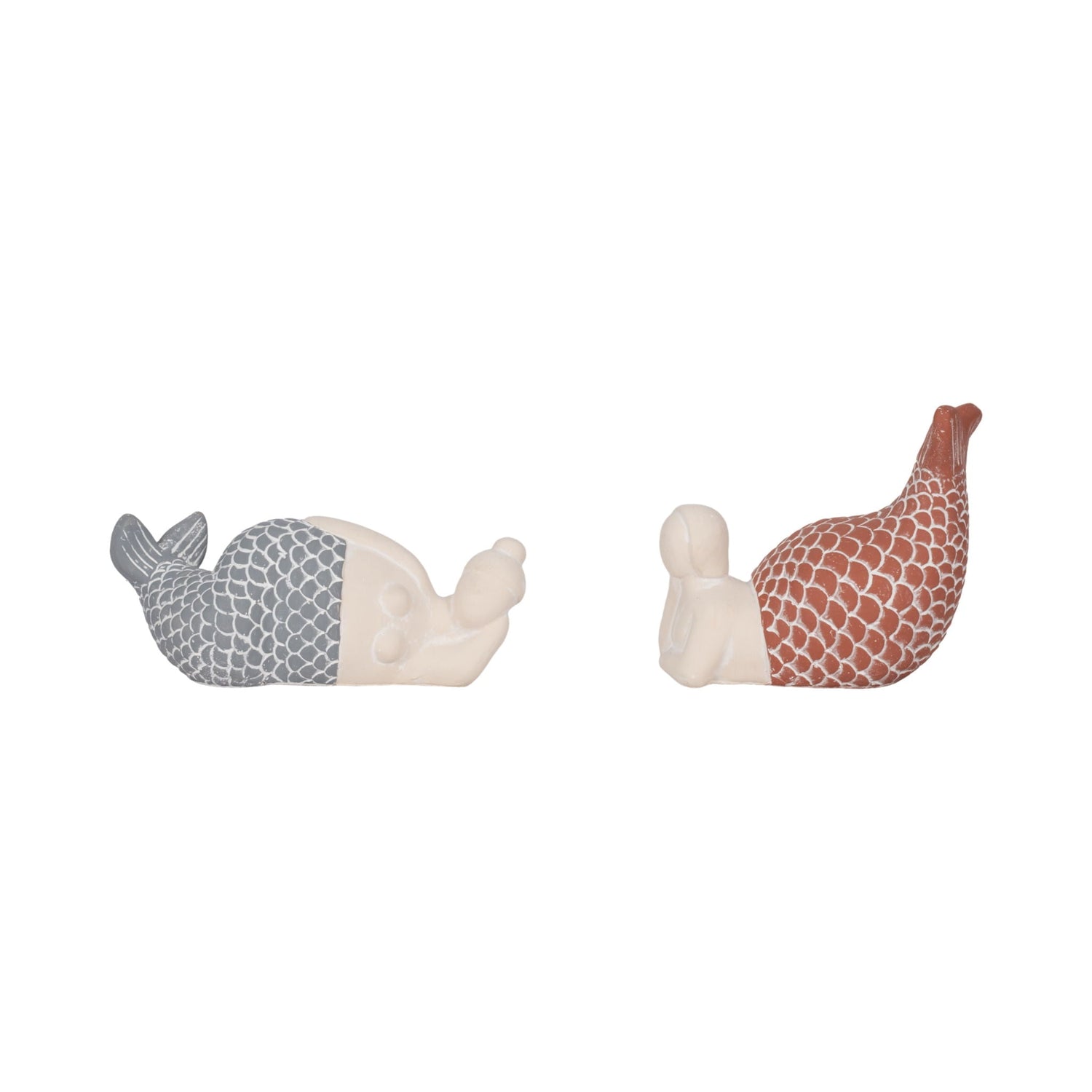 7" Sunning Mermaids (Set of 2) - Blue / Red