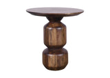 PMRR22 Virton Solid Wood Round End Table In Smoked Brown