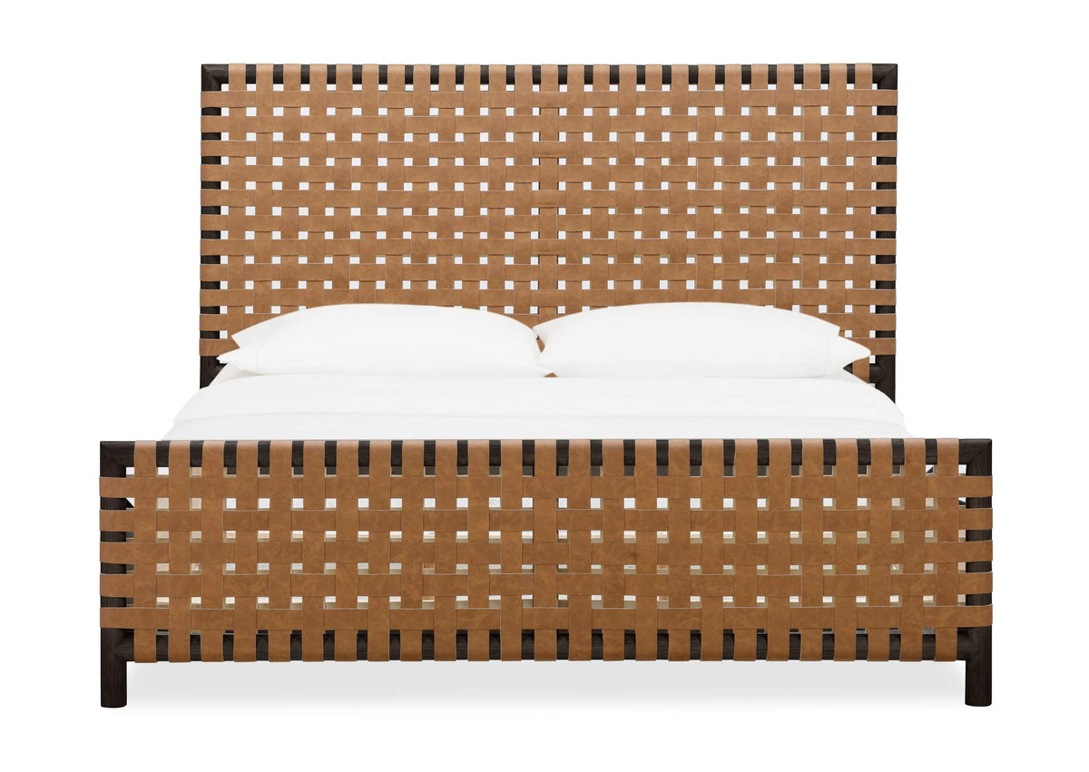 NSU5K6 Dorsey Woven Panel Bed In Basalt Grey And Ginger
