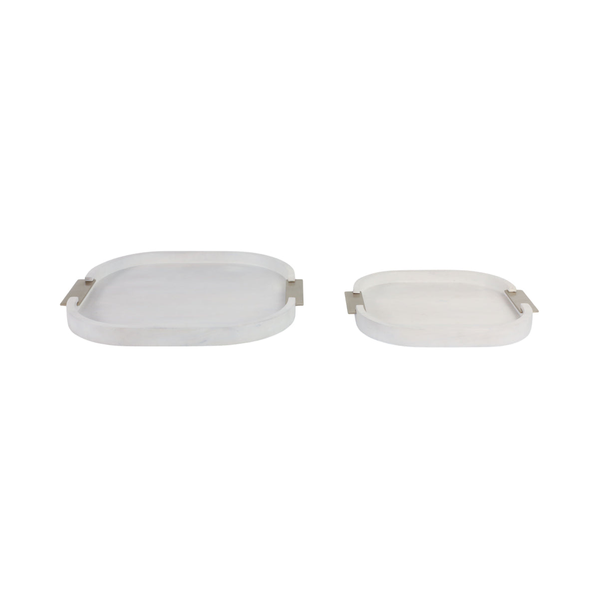 18" / 14" Colchester Wood Trays (Set of 2) - White