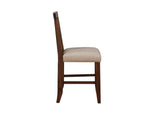 3F4170 Meadow Solid Wood Upholstered Kitchen Counter Stool In Brick Brown (Set of 2)