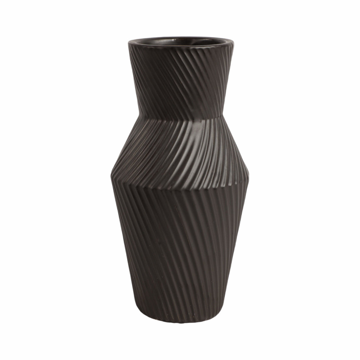 Modern Totem Vase 11" - Black