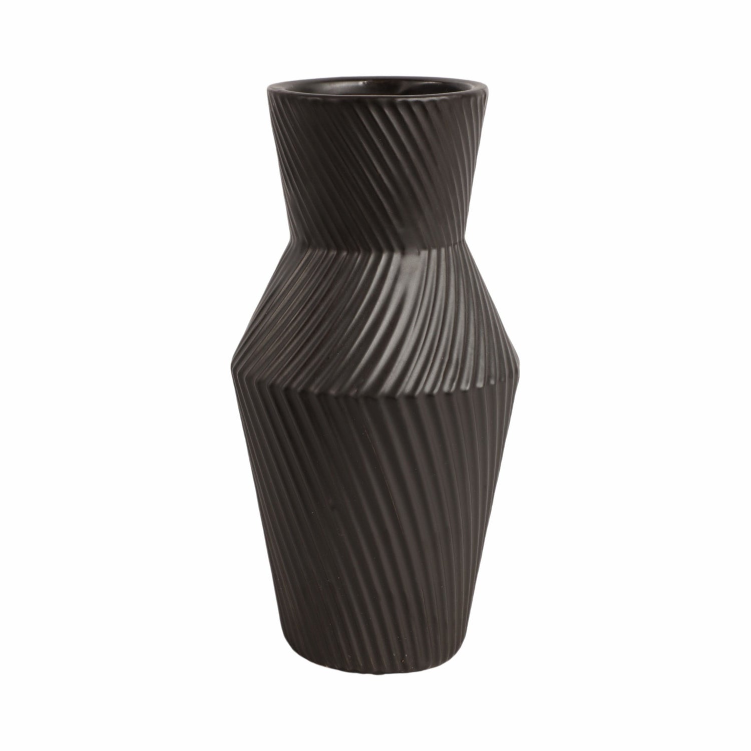 Modern Totem Vase 11" - Black