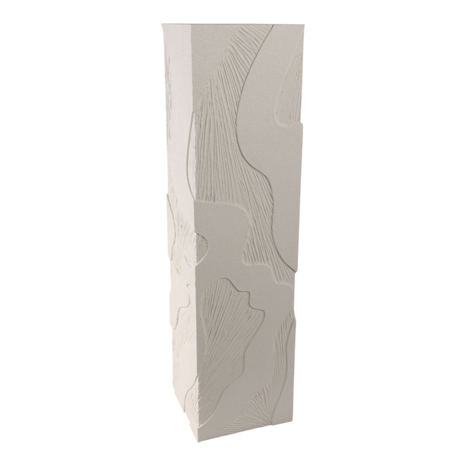 39" Wood Roanoke Carved Plaster Pedestal Large - Ivory