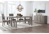 5QS371 Herringbone Solid Wood Dining Bench In Rustic Latte