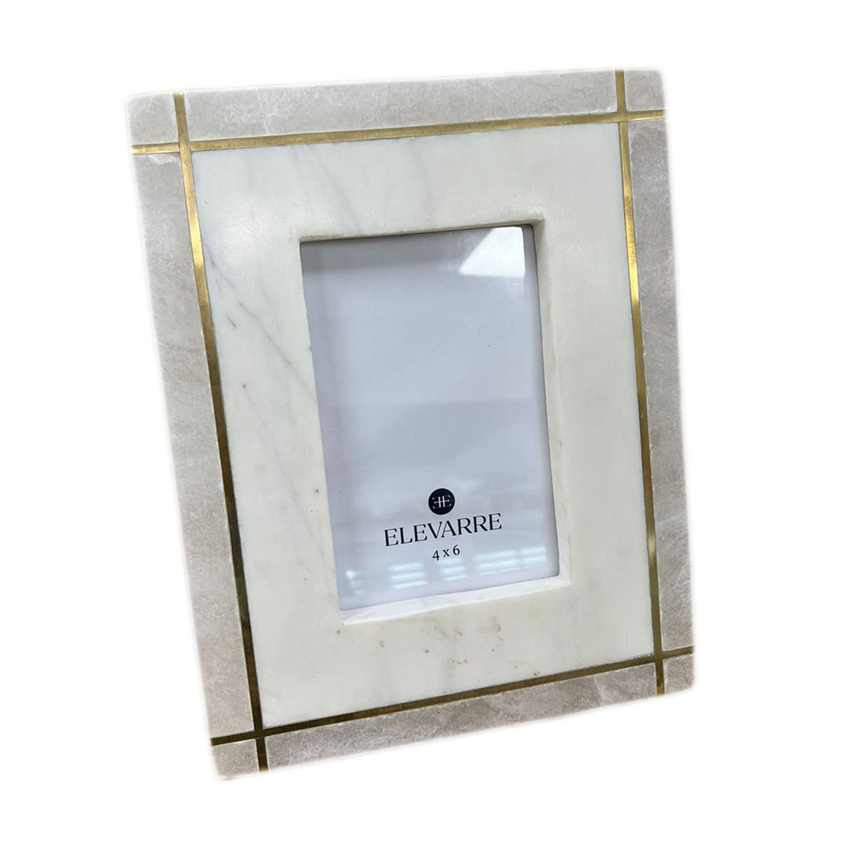 4"x6" Vero Alabaster And Marble Photo Frame - White / Gray