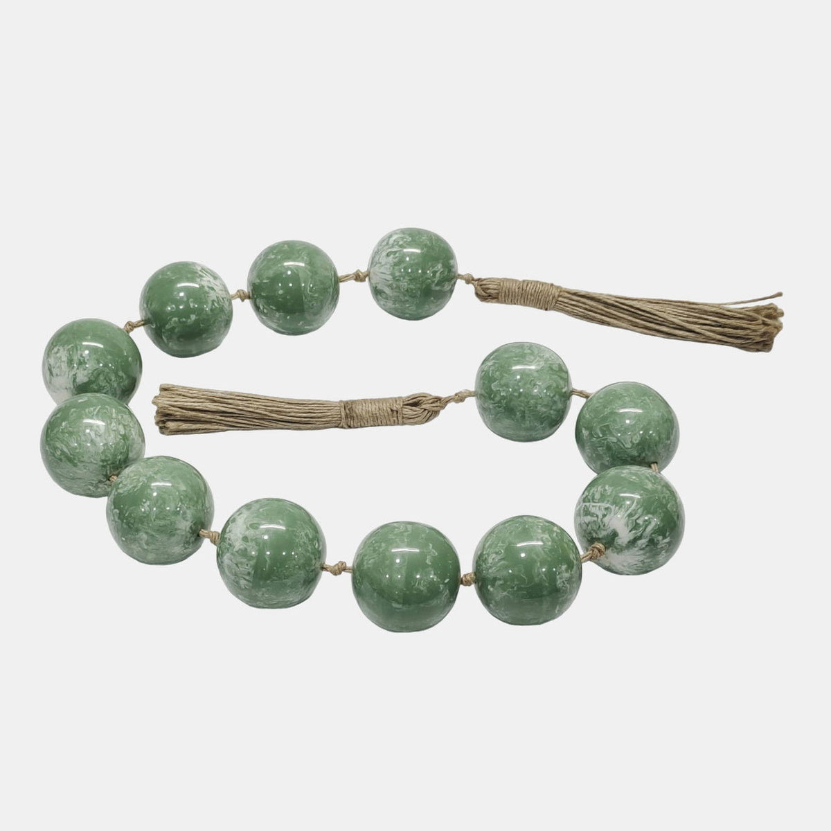 40" Swirled 2" Resin Beaded Garland - Green