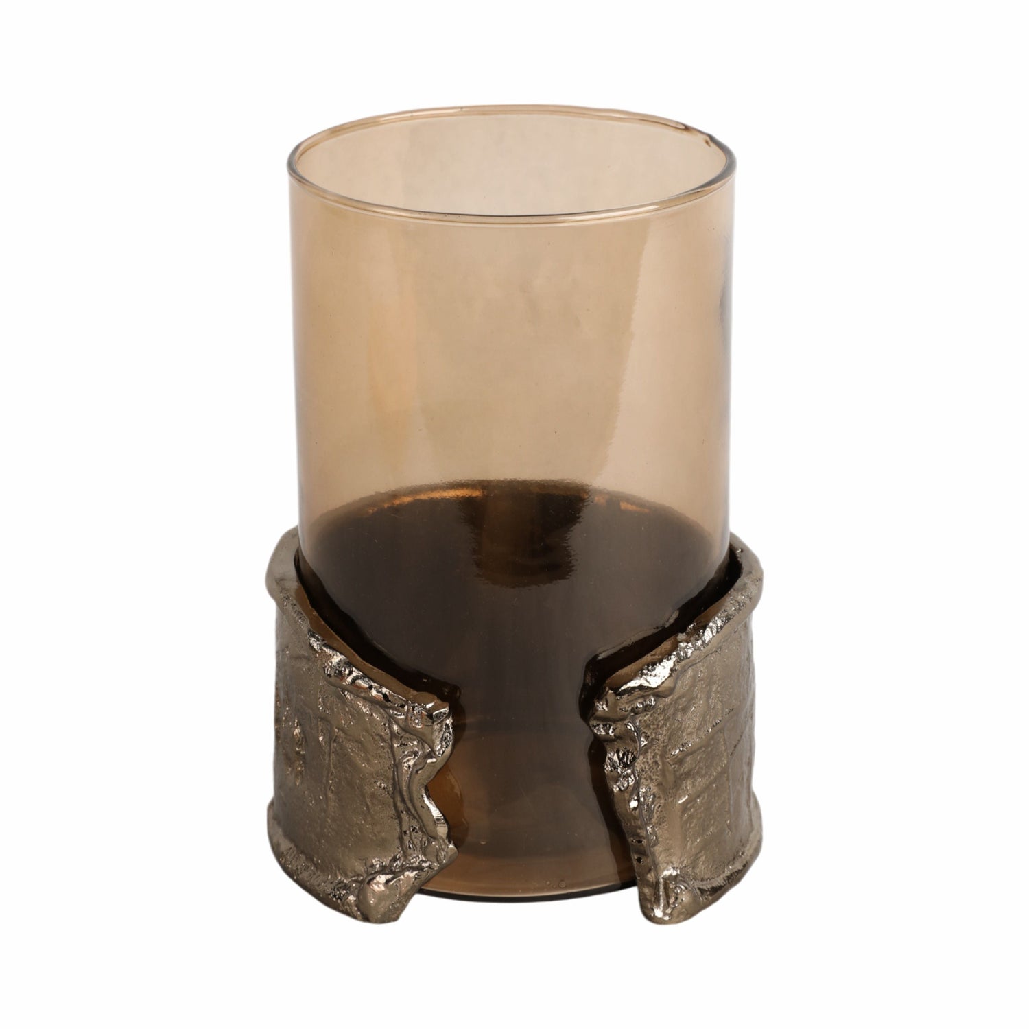 Maputo Small Candle Holder Glass - Brown