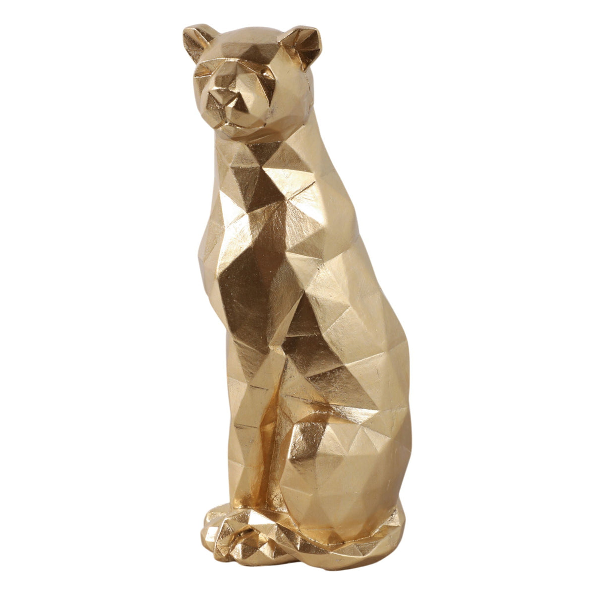 10" Sitting Leopard - Gold