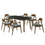 Emorie - 7-Piece Wood Dining Set - Walnut