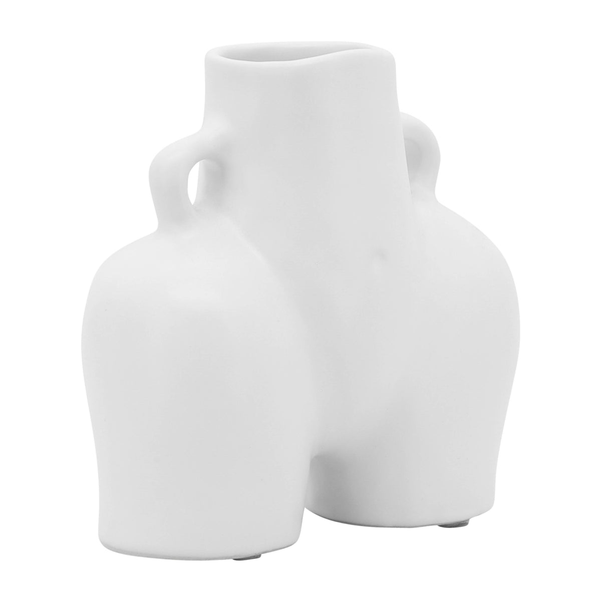 Ceramic 6" Half Body Vase - White
