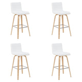 Vienna - Modern Swivel Bar Height Stool - Patterned Oak Wood Frame
