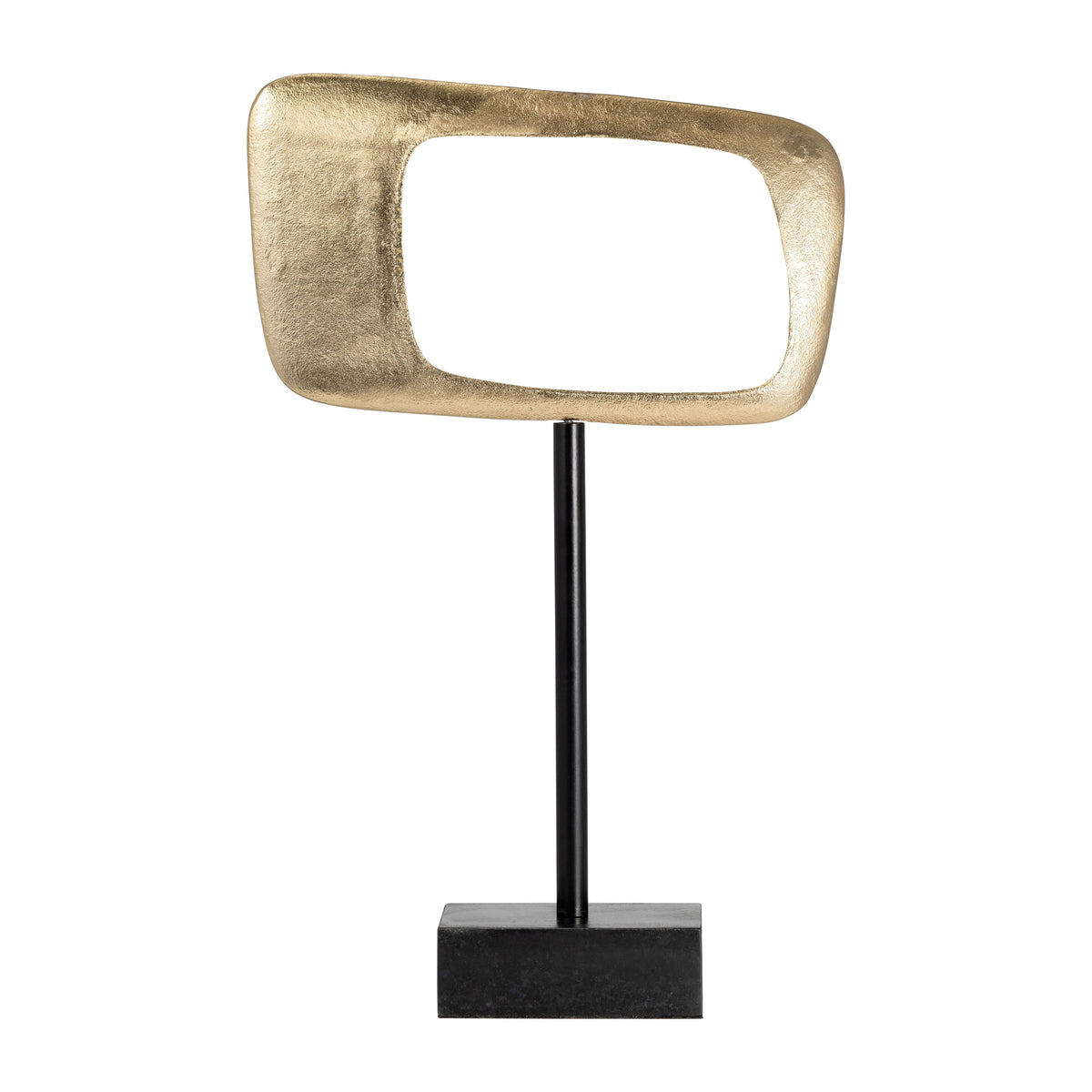 Aluminum Rhombus On Stand 21.75" - Gold