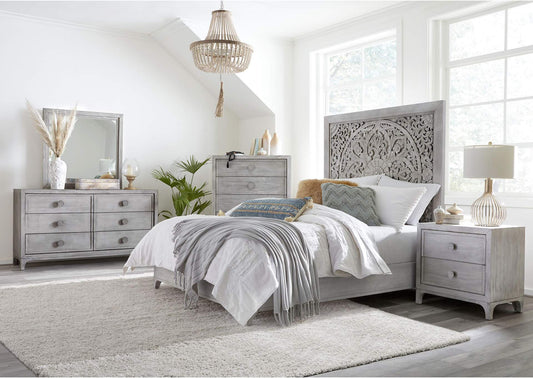 1JQ984A Boho Chic Five - Drawer Chest In Washed White (2024)