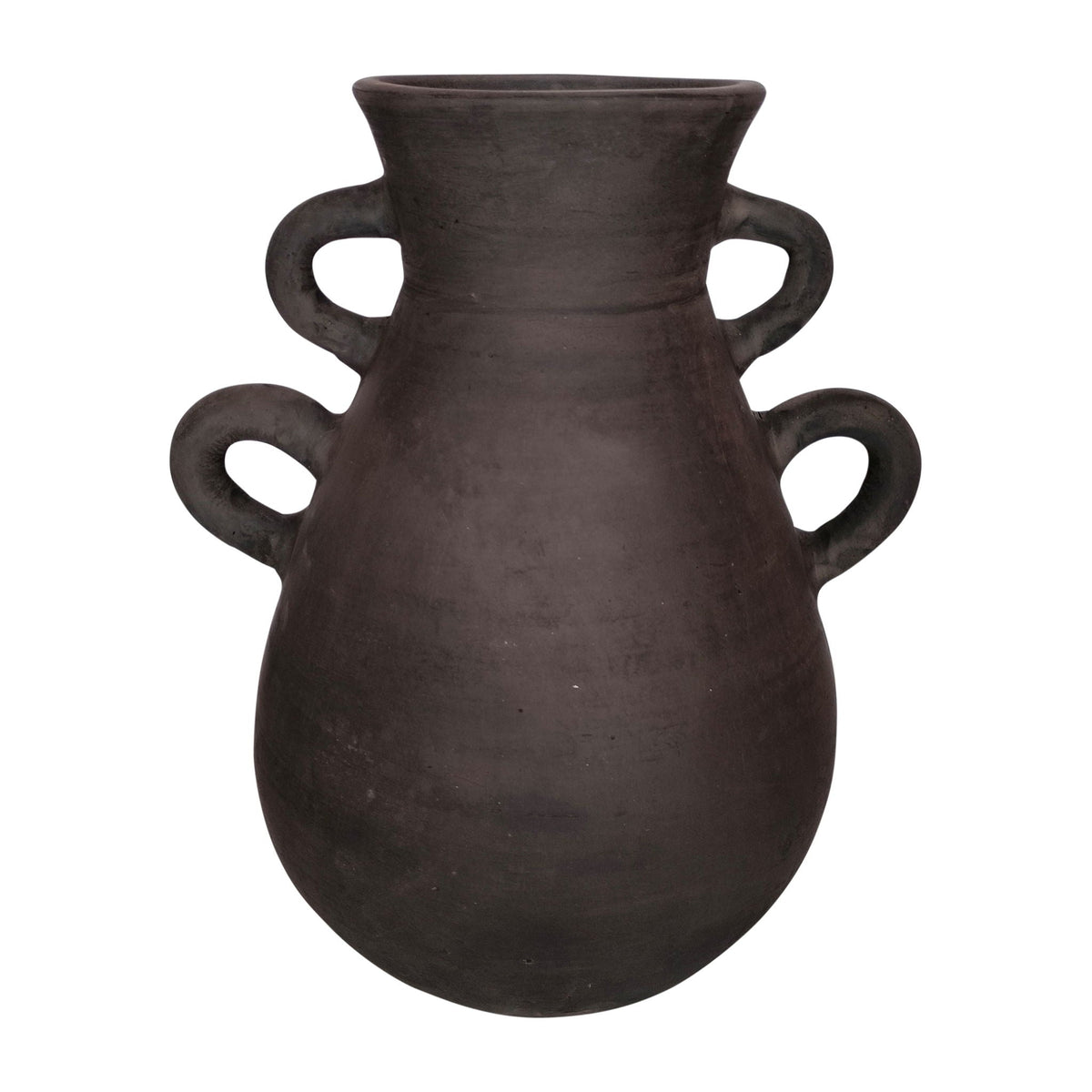Organic Vase With 4 Handles - Black