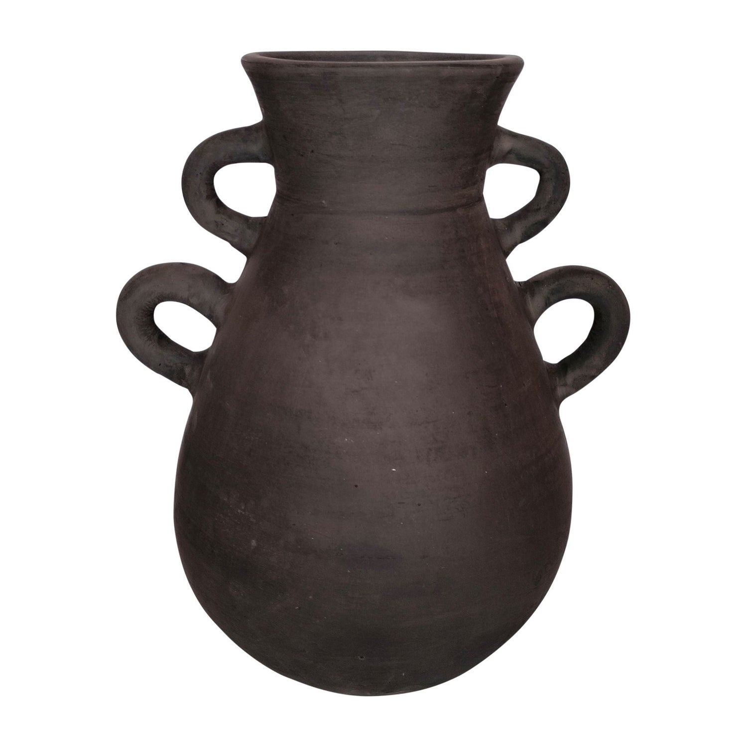 Organic Vase With 4 Handles - Black