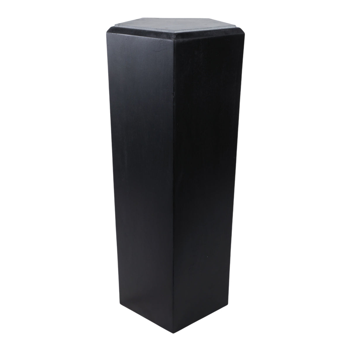 Avzar Medium Wood And Marble Pedestal - Black
