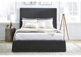 CBB3J63 Cheviot Upholsteredskirted Storage Panel Bed In Iron