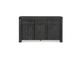 3FT373 Meadow Solid Wood Three Drawer Three Door Sideboard In Graphite