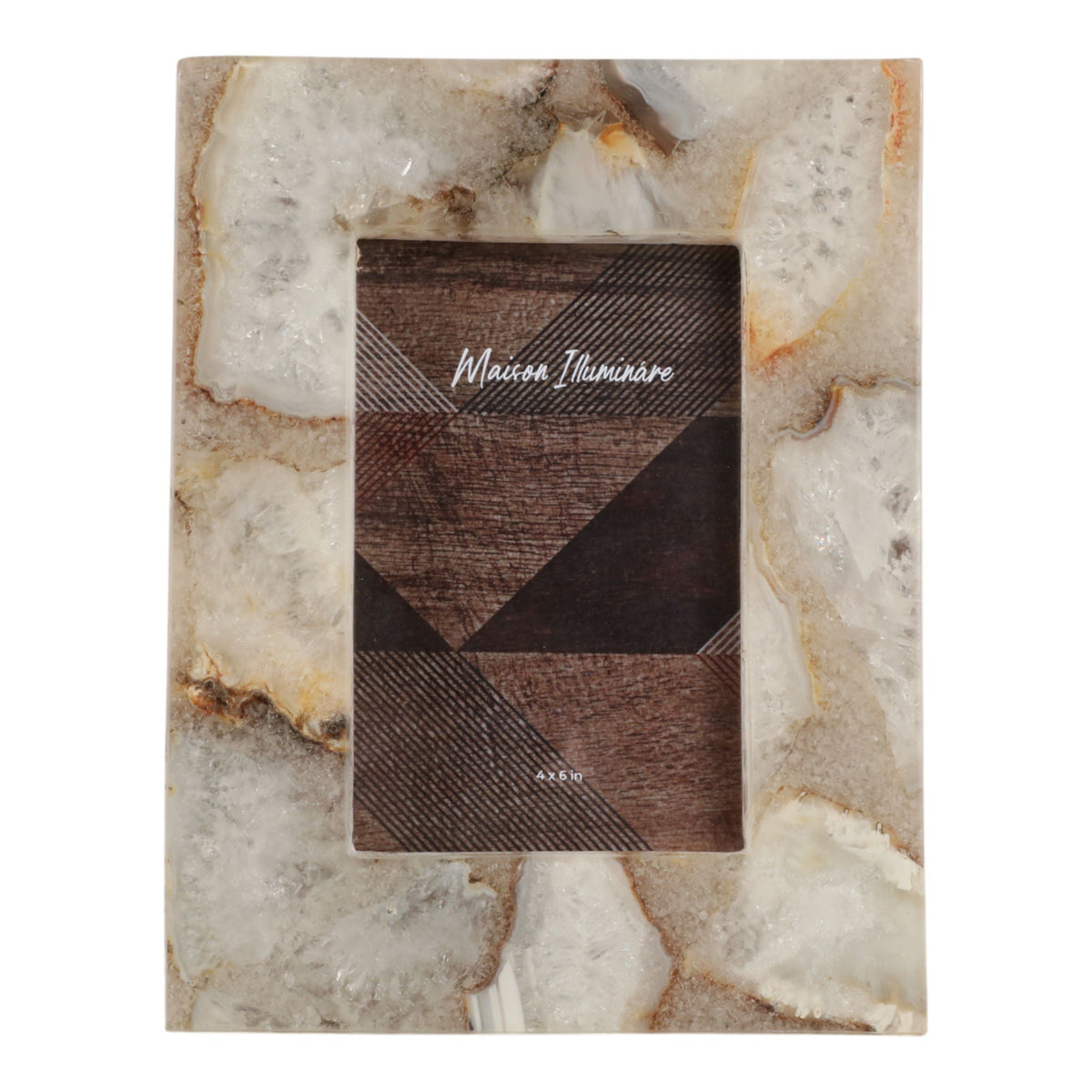 4" x 6" Agate Photo Frame - White