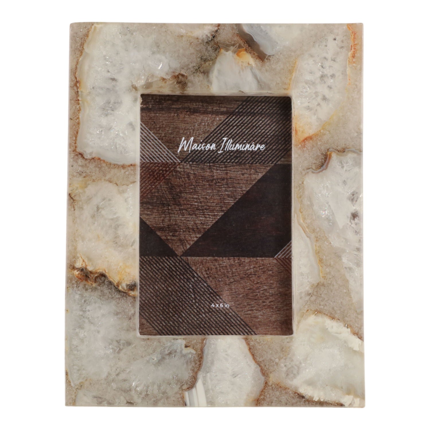 4" x 6" Agate Photo Frame - White