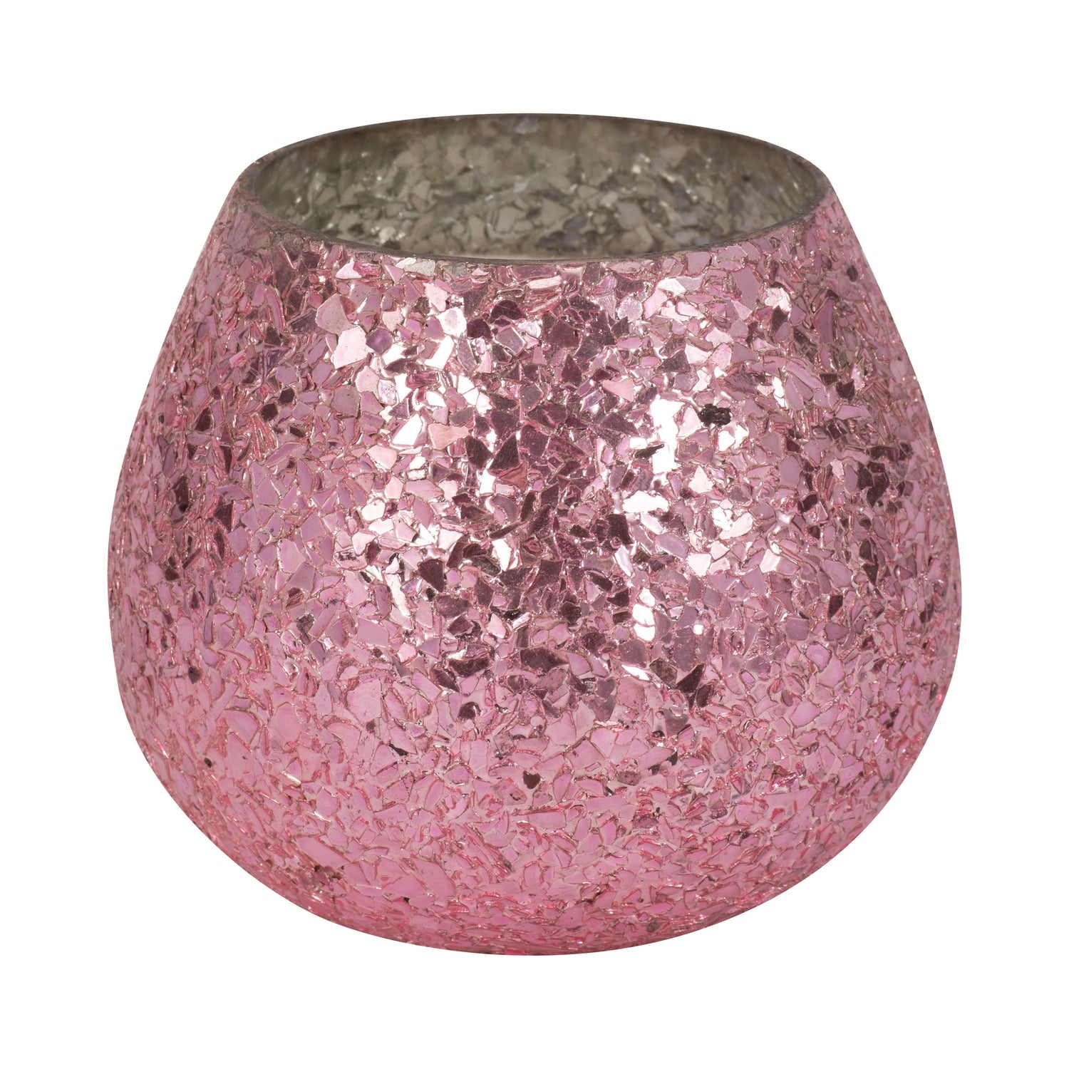 5" - 17 Oz Crackled Scented Candle - Pink